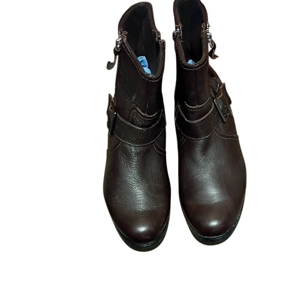 Clark's Women's Merrian Lynn Boots 8.5 Zip Sides Ankle Bootie Buckle Beauties - Picture 6 of 12